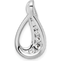 14K White Gold Polished Diamond Teardrop Pendant with 0.63 Carat Total Diamond Weight by Oro Pregiato