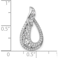 14K White Gold Polished Diamond Teardrop Pendant with 0.63 Carat Total Diamond Weight by Oro Pregiato
