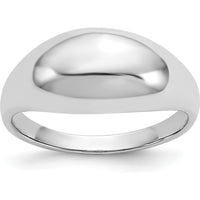 14K White Gold Polished Dome Fashion Ring with Tapered Band by 0