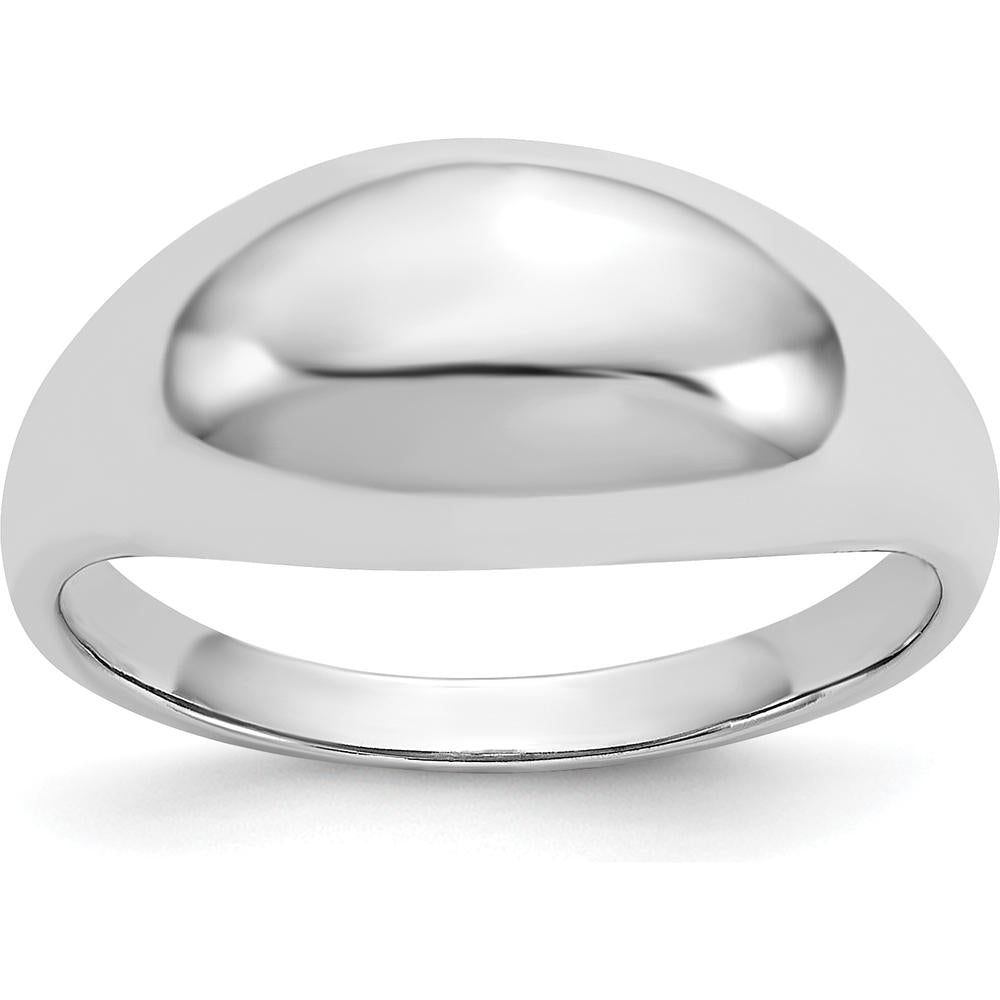 14K White Gold Polished Dome Fashion Ring with Tapered Band by 0
