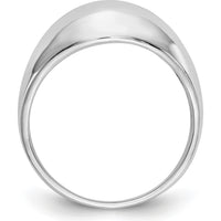14K White Gold Polished Dome Fashion Ring with Tapered Band by 0
