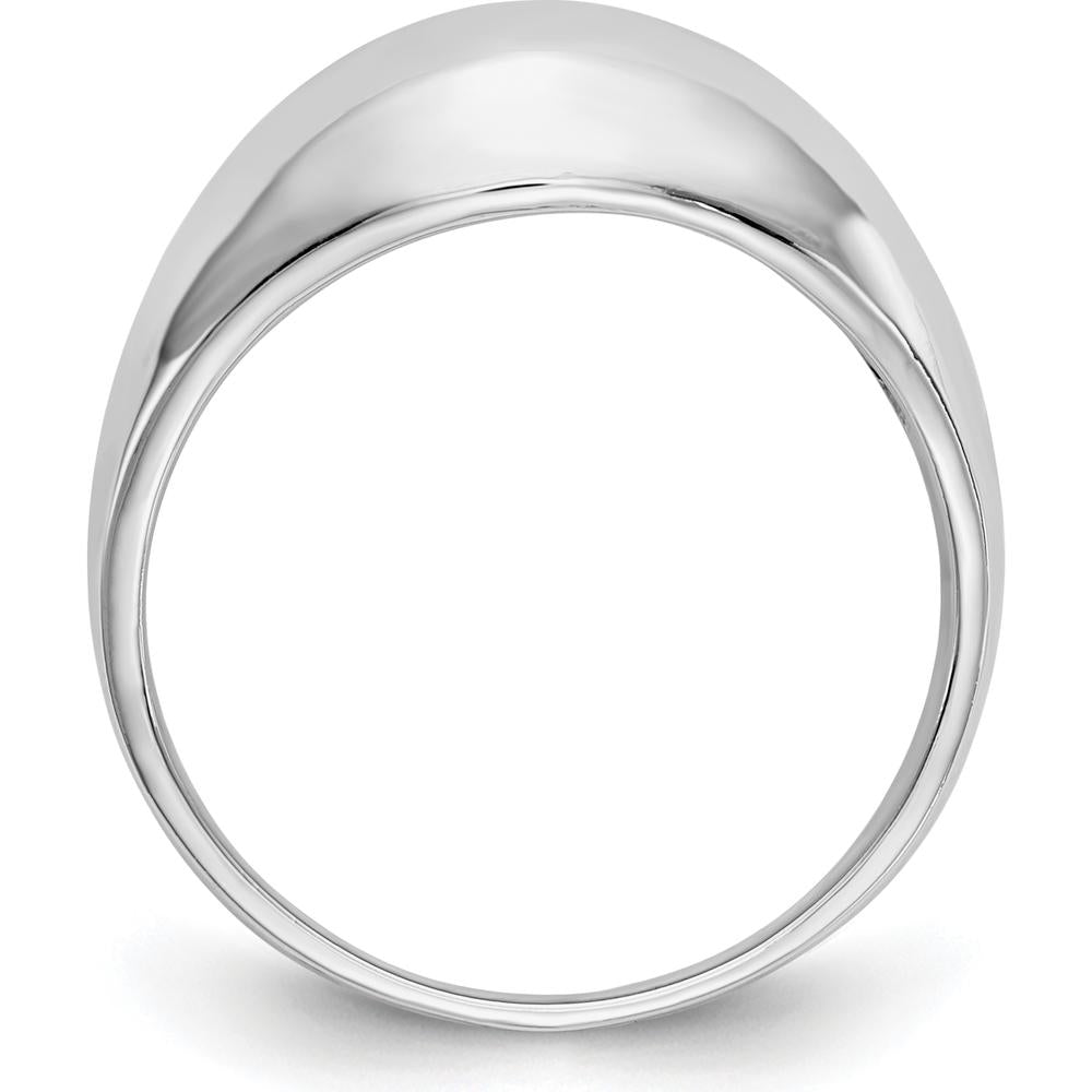 14K White Gold Polished Dome Fashion Ring with Tapered Band by 0