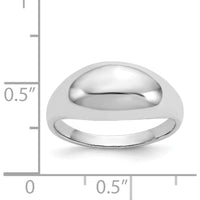 14K White Gold Polished Dome Fashion Ring with Tapered Band by 0