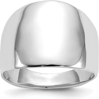 14K White Gold Polished Dome Fashion Ring with Tapered Band by 0