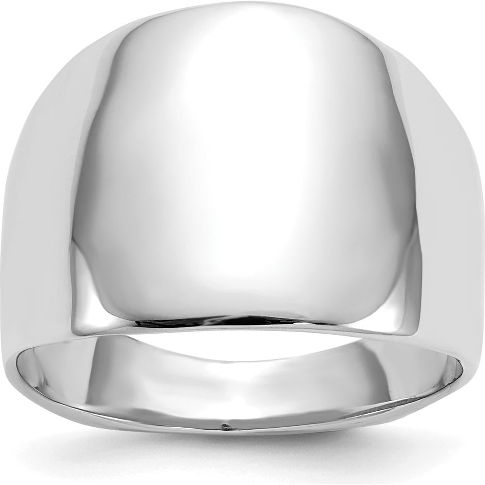14K White Gold Polished Dome Fashion Ring with Tapered Band by 0