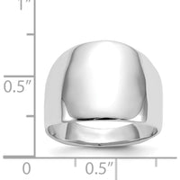 14K White Gold Polished Dome Fashion Ring with Tapered Band by 0