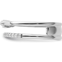 14K White Gold Polished Double Band Fashion Ring with Round Diamonds - 0.4 Carat Total Diamond Weight by 0