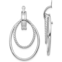 14K White Gold Polished Double Hoop Earring Jackets - 36mm Length by 0