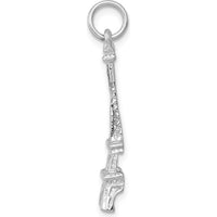 14K White Gold Polished Eiffel Tower Charm - 29mm Length by Oro Pregiato