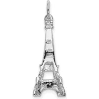 14K White Gold Polished Eiffel Tower Charm - 29mm Length by Oro Pregiato