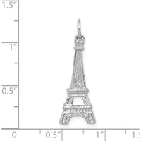 14K White Gold Polished Eiffel Tower Charm - 29mm Length by Oro Pregiato