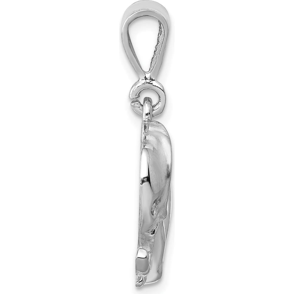 14K White Gold Polished Elephant Charm Pendant by 0