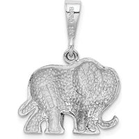 14K White Gold Polished Elephant Charm Pendant by 0