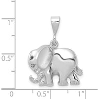 14K White Gold Polished Elephant Charm Pendant by 0