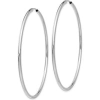 14K White Gold Polished Endless 60mm Hoop Earrings - Sleek and Timeless Design by Oro Pregiato