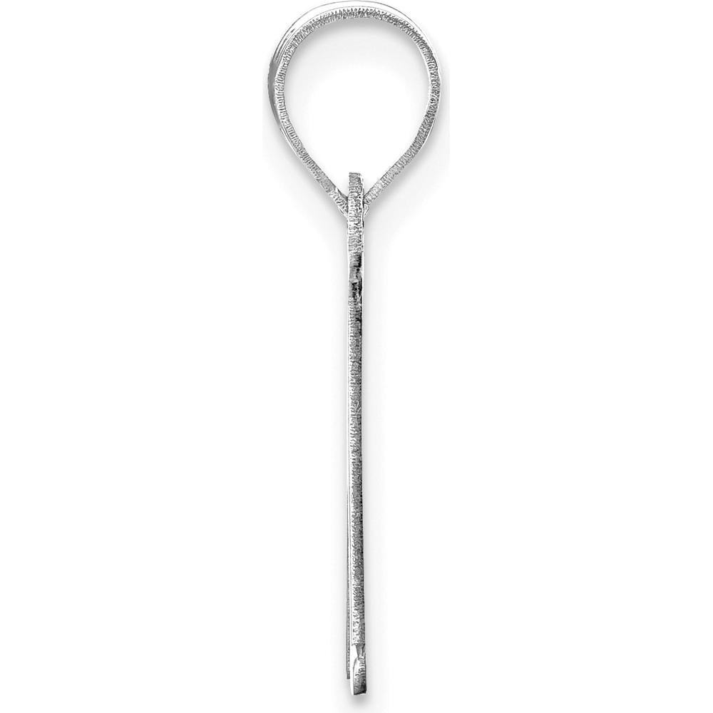 14K White Gold Polished Etched "M" Initial Pendant by Oro Pregiato