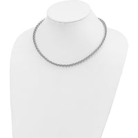 14K White Gold Polished Fancy 5mm Rolo Link Necklace - 18" Length by 0
