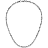 14K White Gold Polished Fancy 5mm Rolo Link Necklace - 18" Length by 0