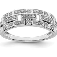 14K White Gold Polished Fancy Diamond Ring with Round Diamonds - 0.20 Carat Total Diamond Weight by 0