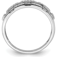 14K White Gold Polished Fancy Diamond Ring with Round Diamonds - 0.20 Carat Total Diamond Weight by 0