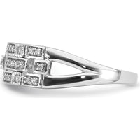 14K White Gold Polished Fancy Diamond Ring with Round Diamonds - 0.20 Carat Total Diamond Weight by 0