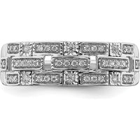 14K White Gold Polished Fancy Diamond Ring with Round Diamonds - 0.20 Carat Total Diamond Weight by 0