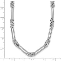 14K White Gold Polished Fancy Figaro Link 17.5" Necklace by 0
