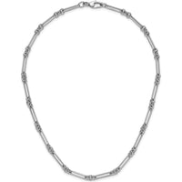 14K White Gold Polished Fancy Figaro Link 17.5" Necklace by 0