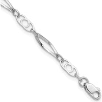 14K White Gold Polished Fancy Link 7" Bracelet with Lobster Clasp by 0