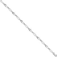 14K White Gold Polished Fancy Link 7" Bracelet with Lobster Clasp by 0