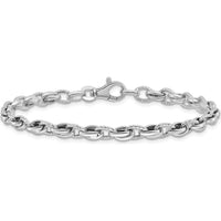 14K White Gold Polished Fancy Link Bracelet with Lobster Clasp - 7.5" Length by 0