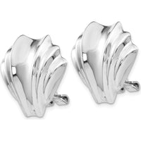 14K White Gold Polished Fancy Omega Back Post Earrings - Classic Button Design by 0