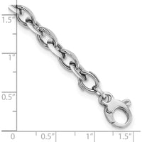 14K White Gold Polished Fancy Oval Link Bracelet - 7.75 inches by Oro Pregiato