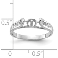 14K White Gold Polished Filigree Ring Mounting with Rhodium Plating - 6mm Center Stone by Oro Pregiato