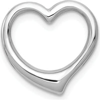 14K White Gold Polished Floating Heart Pendant Charm with 3D Design by Oro Pregiato