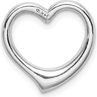 14K White Gold Polished Floating Heart Pendant Charm with 3D Design by Oro Pregiato
