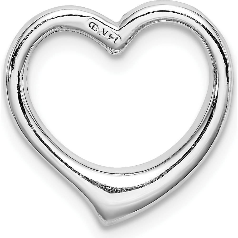 14K White Gold Polished Floating Heart Pendant Charm with 3D Design by Oro Pregiato