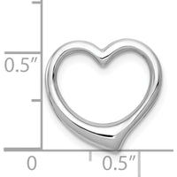 14K White Gold Polished Floating Heart Pendant Charm with 3D Design by Oro Pregiato