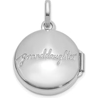 14K White Gold Polished Floral Reversible Locket - Holds 2-13.25mm Round Photos by Oro Pregiato
