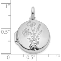 14K White Gold Polished Floral Reversible Locket - Holds 2-13.25mm Round Photos by Oro Pregiato
