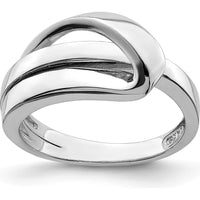 14K White Gold Polished Folded Design Domed Fashion Band by 0