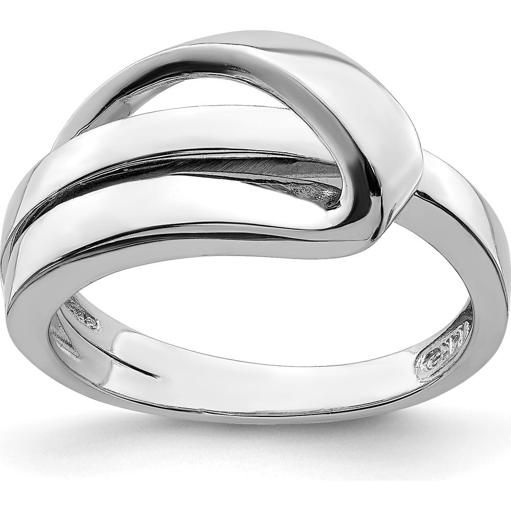 14K White Gold Polished Folded Design Domed Fashion Band by 0