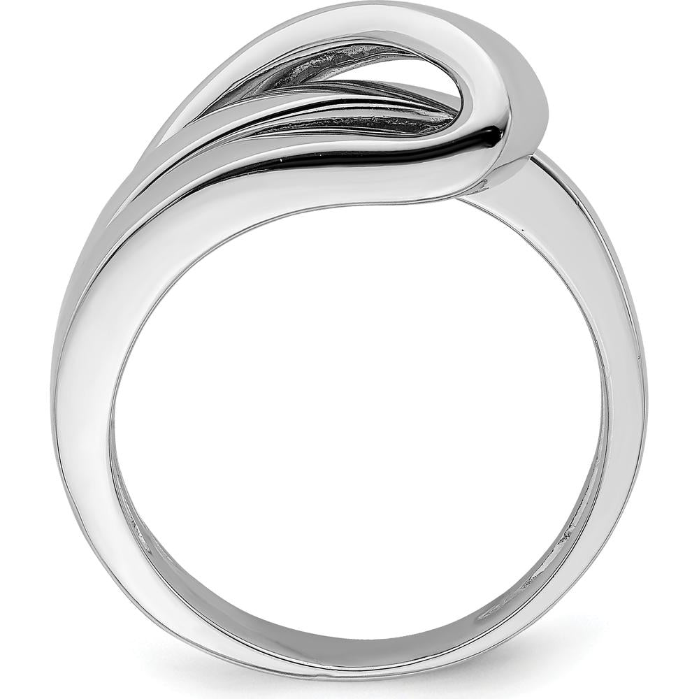14K White Gold Polished Folded Design Domed Fashion Band by 0