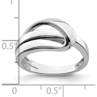 14K White Gold Polished Folded Design Domed Fashion Band by 0