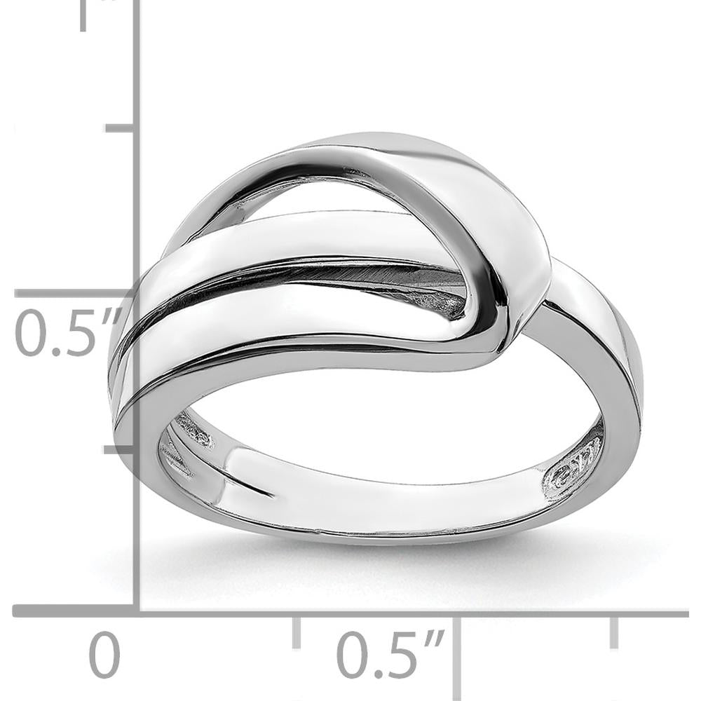14K White Gold Polished Folded Design Domed Fashion Band by 0
