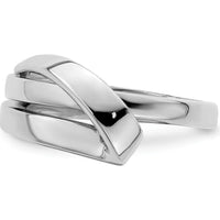 14K White Gold Polished Folded Design Domed Fashion Band by 0