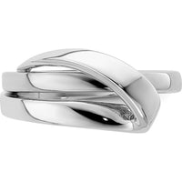 14K White Gold Polished Folded Design Domed Fashion Band by 0