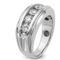 14K White Gold Polished Grooved Men's Ring Mounting - Elegant & Durable Design by IBGoodman