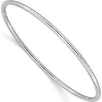 14K White Gold Polished Grooved Slip-on Bangle Bracelet by Oro Pregiato