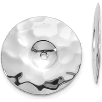 14K White Gold Polished Hammered Disc Earring Jackets by Oro Pregiato